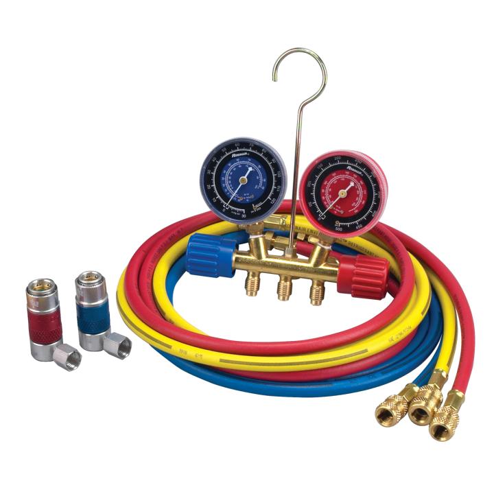 Robinair 40169 Standard Side Wheel Manifold Set 60in Hoses 1/4in Fittings for sale online 